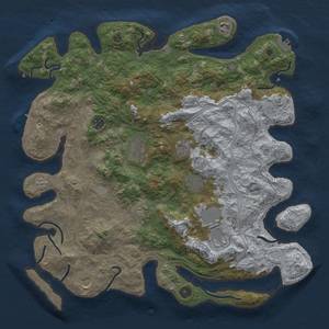 Thumbnail Rust Map: Procedural Map, Size: 4300, Seed: 2012758798, 16 Monuments