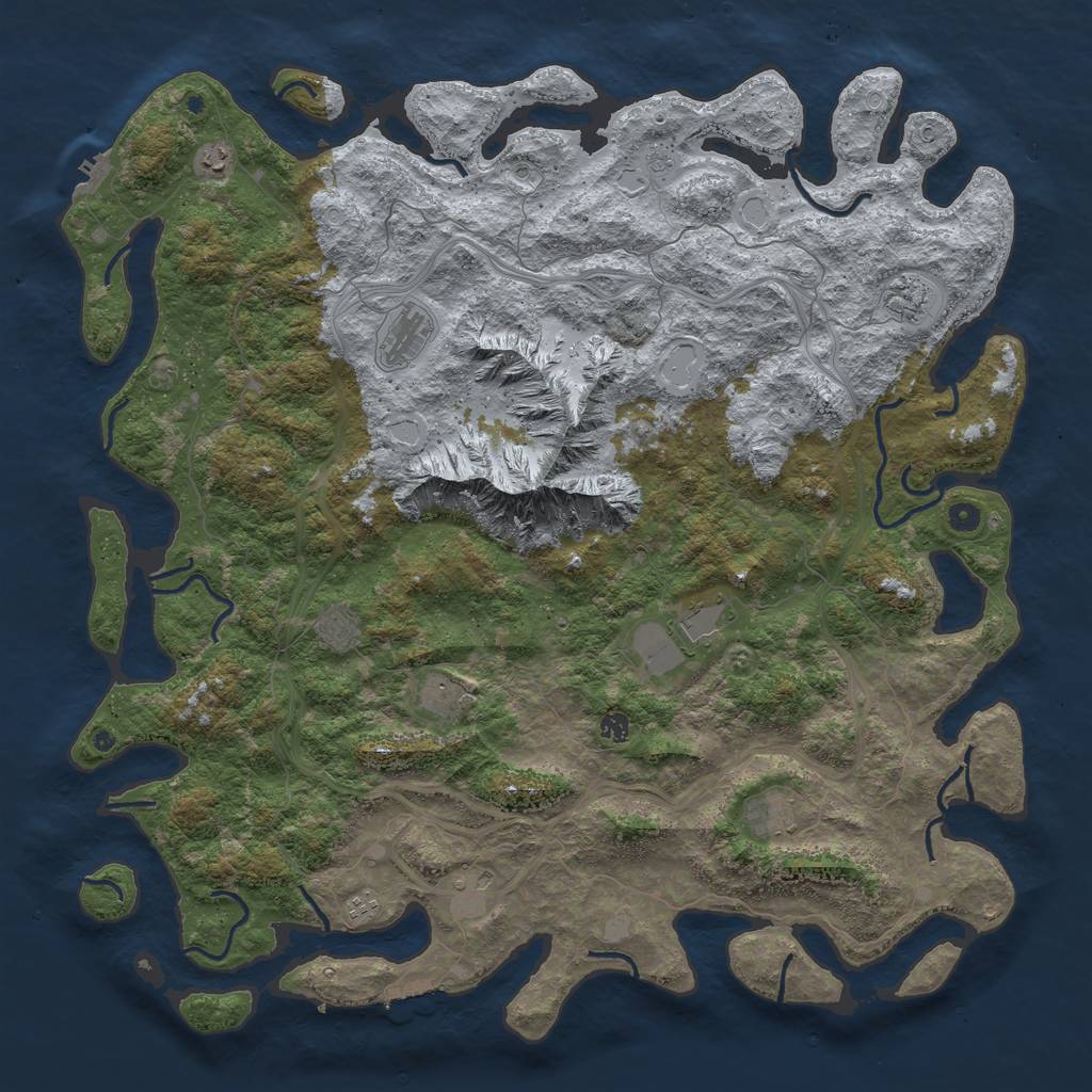 Rust Map: Procedural Map, Size: 5500, Seed: 47143, 17 Monuments