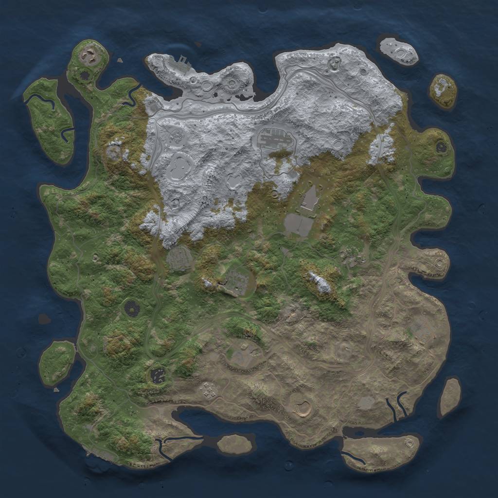 Rust Map: Procedural Map, Size: 4700, Seed: 5, 18 Monuments