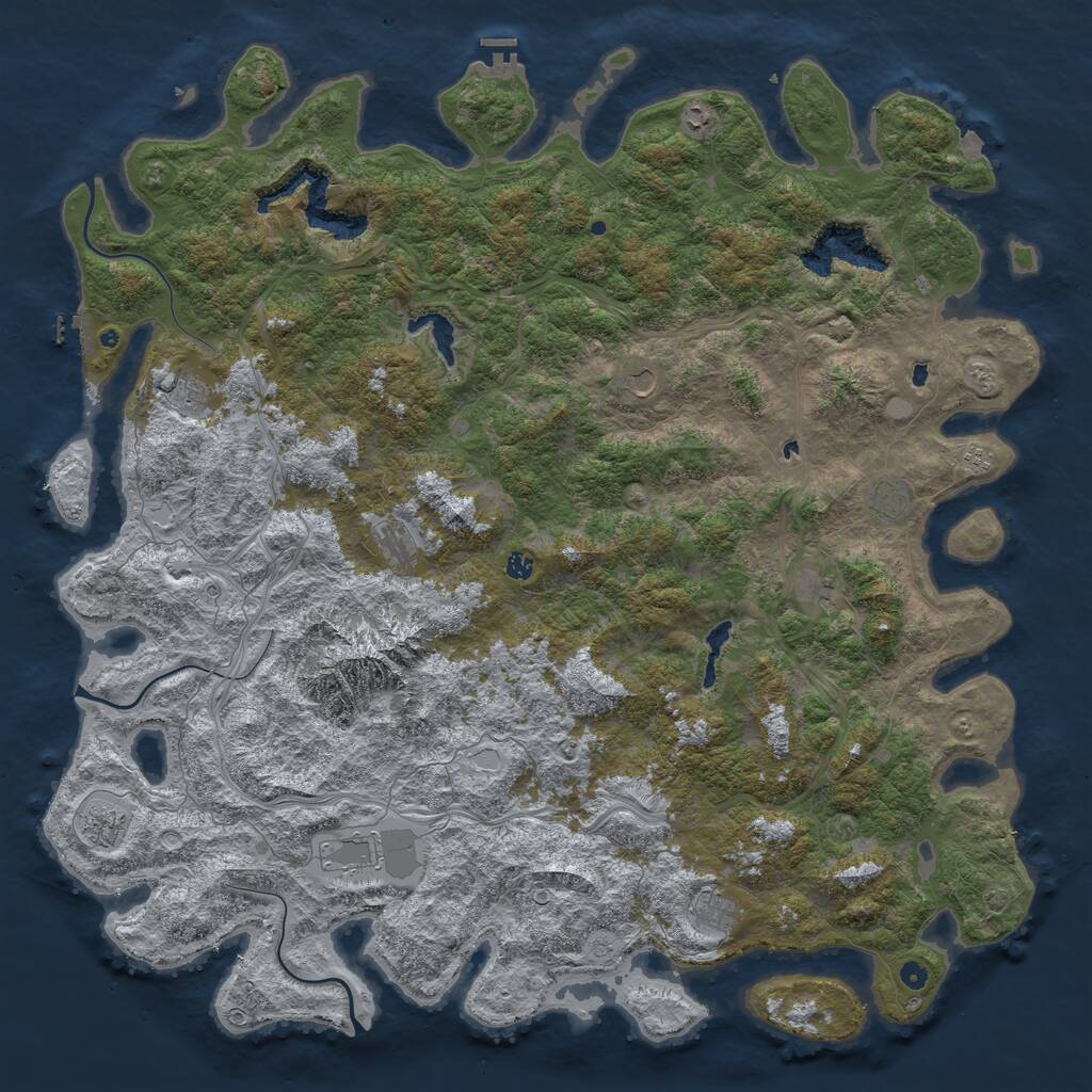 Rust Map: Procedural Map, Size: 6000, Seed: 118356680, 17 Monuments