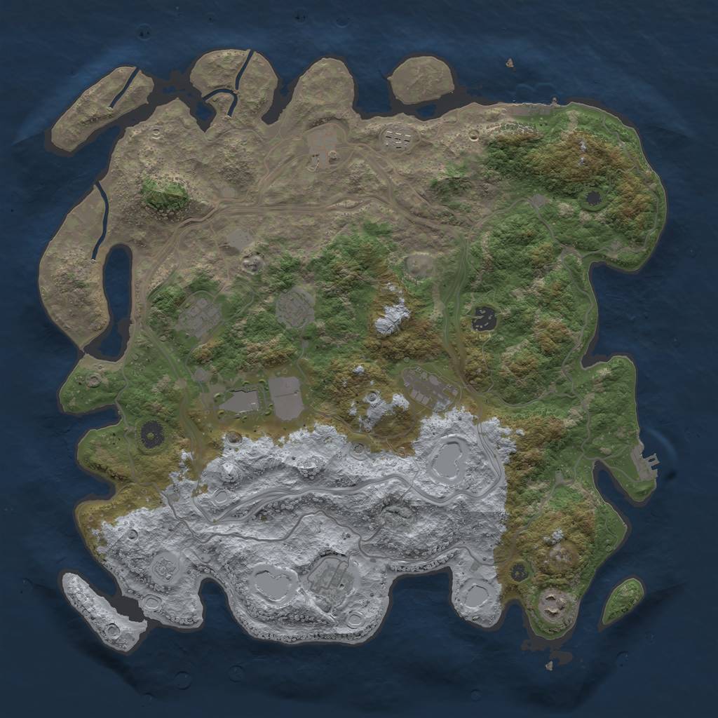 Rust Map: Procedural Map, Size: 4250, Seed: 45643, 16 Monuments