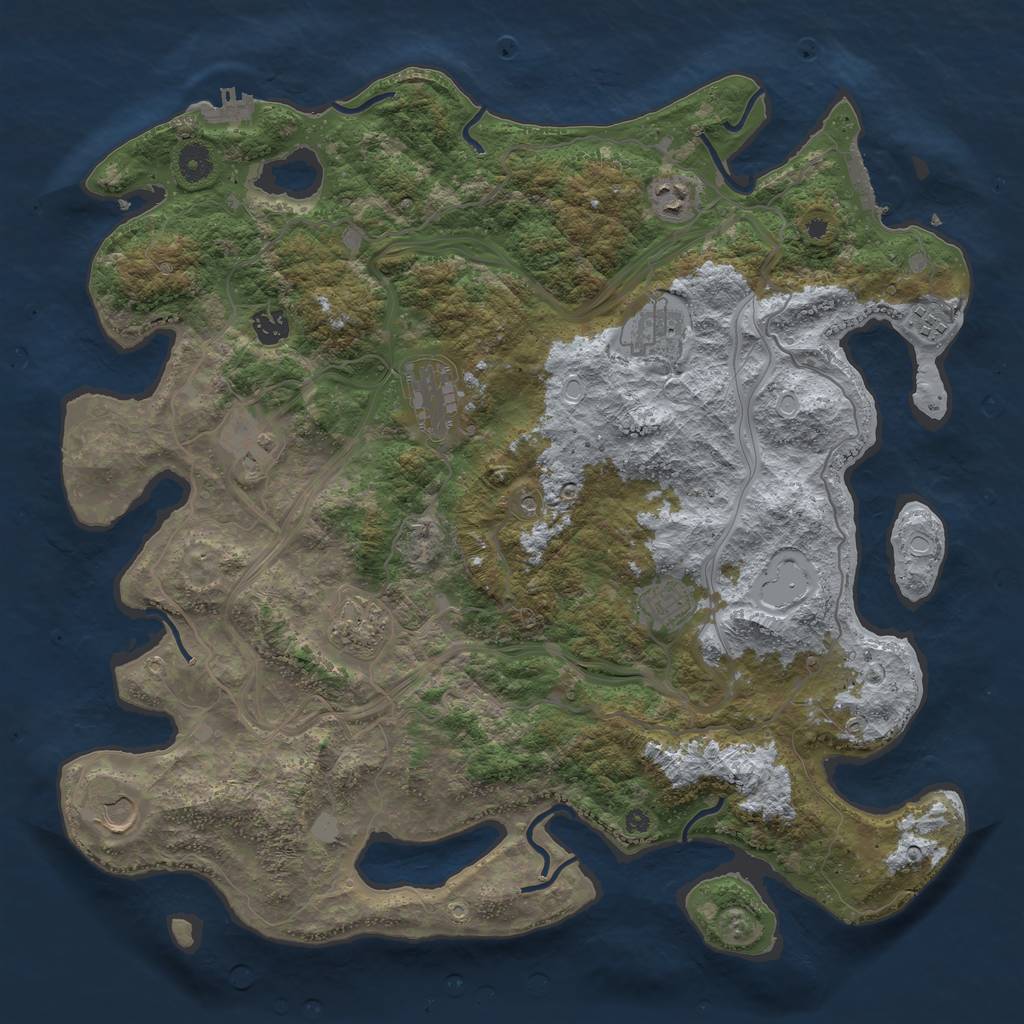 Rust Map: Procedural Map, Size: 4250, Seed: 744382804, 15 Monuments