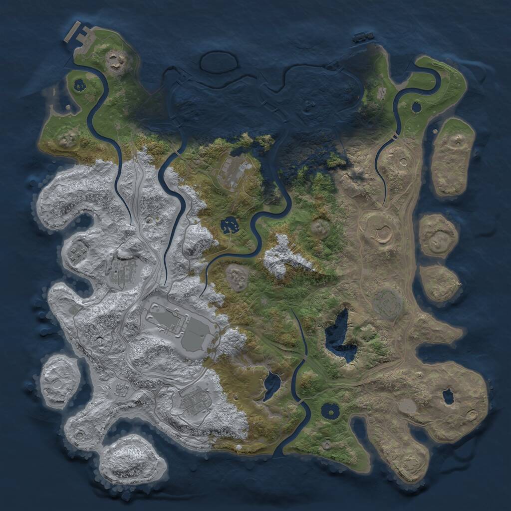 Rust Map: Procedural Map, Size: 4250, Seed: 2078823673, 15 Monuments