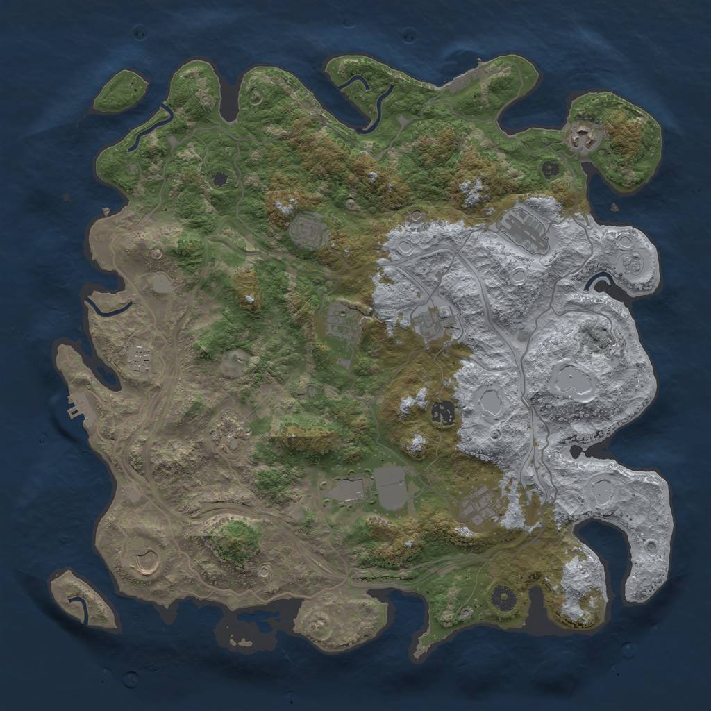 Rust Map: Procedural Map, Size: 4250, Seed: 2018708431, 18 Monuments