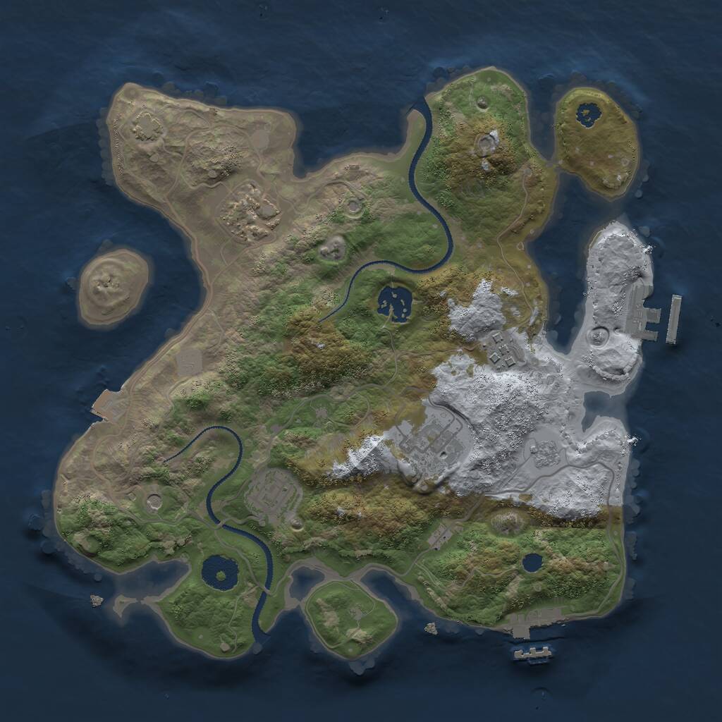 Rust Map: Procedural Map, Size: 3000, Seed: 9357684, 11 Monuments