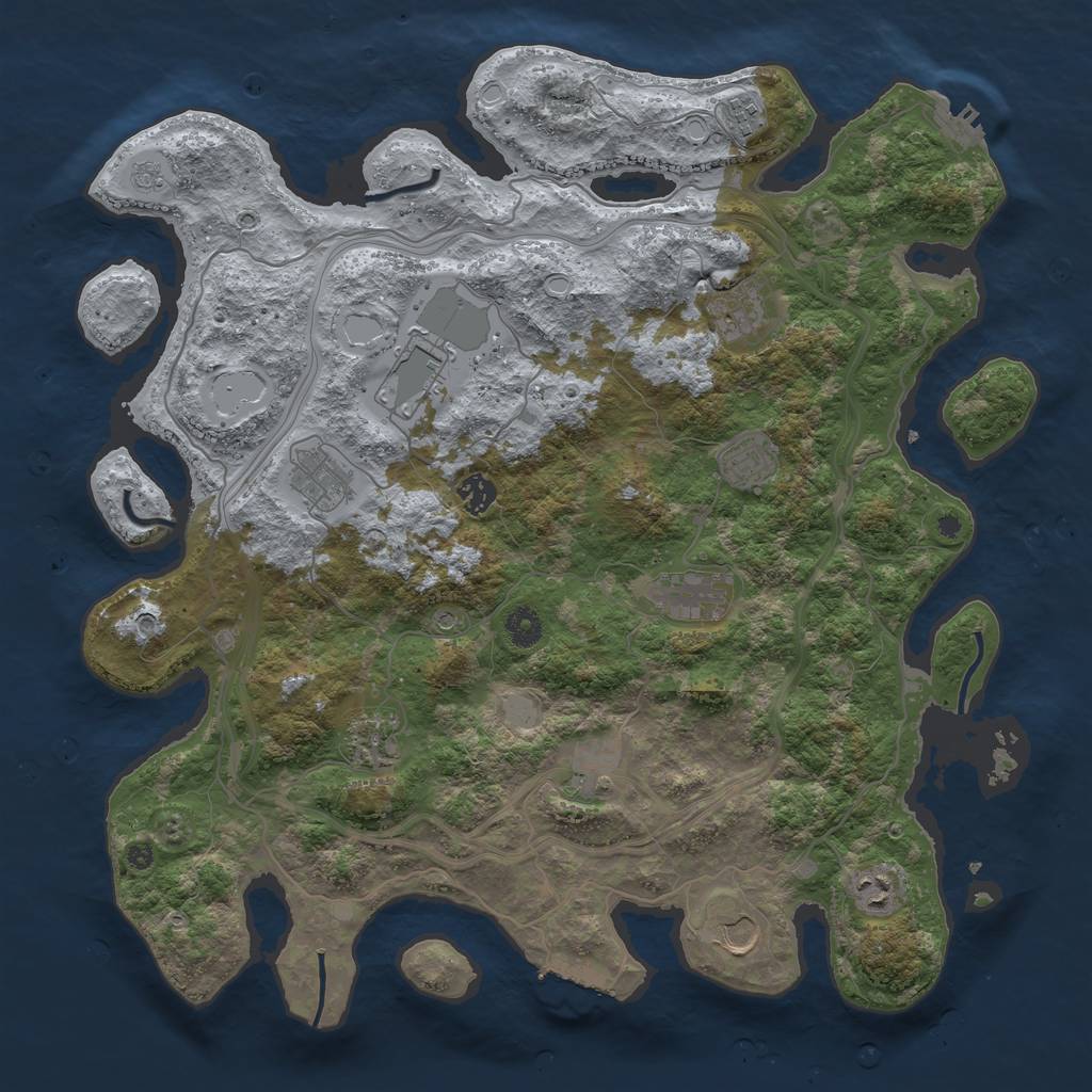 Rust Map: Procedural Map, Size: 4250, Seed: 27836, 18 Monuments