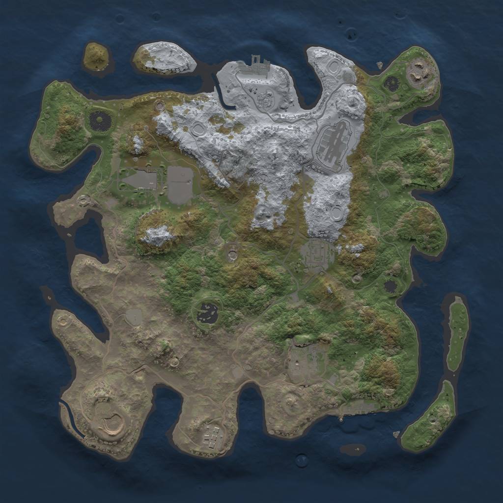 Rust Map: Procedural Map, Size: 3500, Seed: 181233406, 15 Monuments