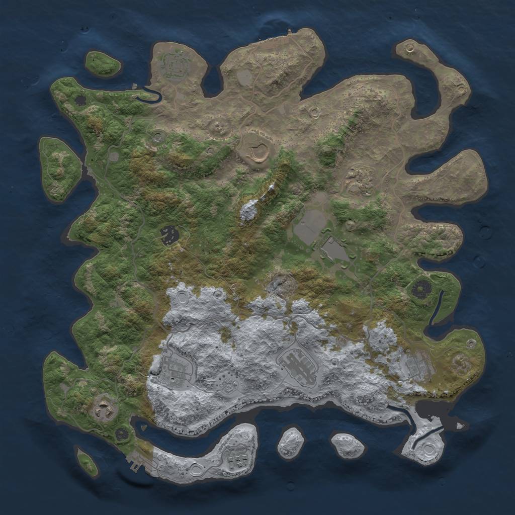 Rust Map: Procedural Map, Size: 4000, Seed: 1798735912, 17 Monuments