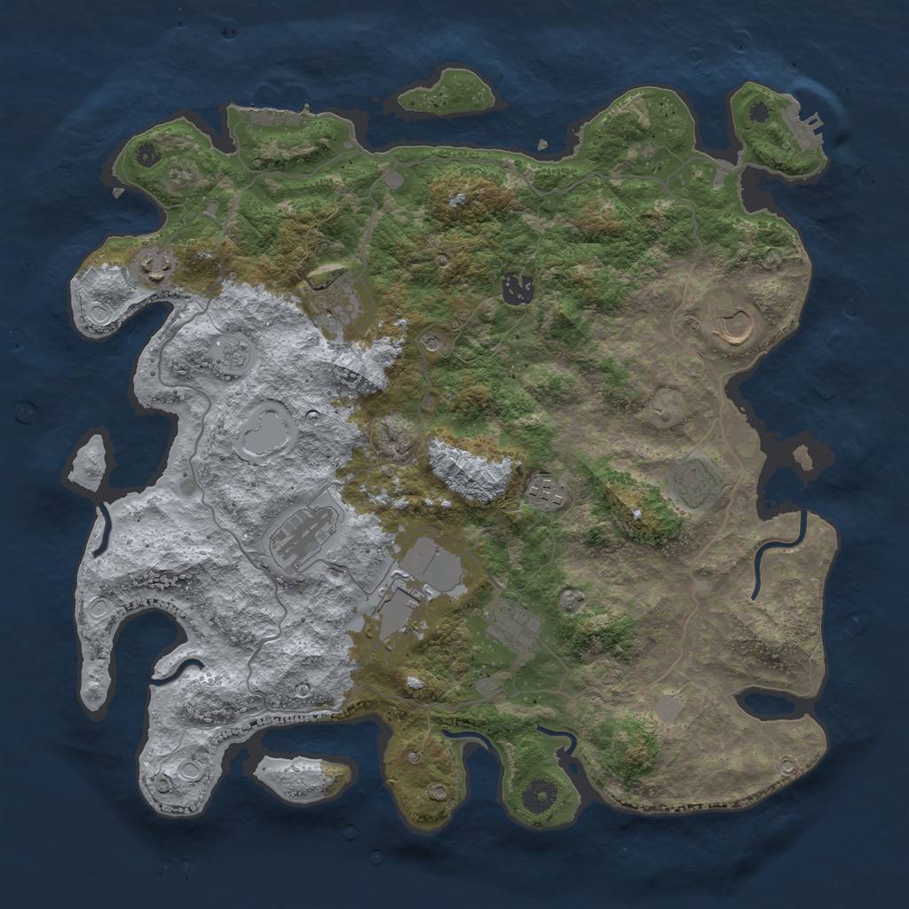 Rust Map: Procedural Map, Size: 4000, Seed: 4120269, 16 Monuments
