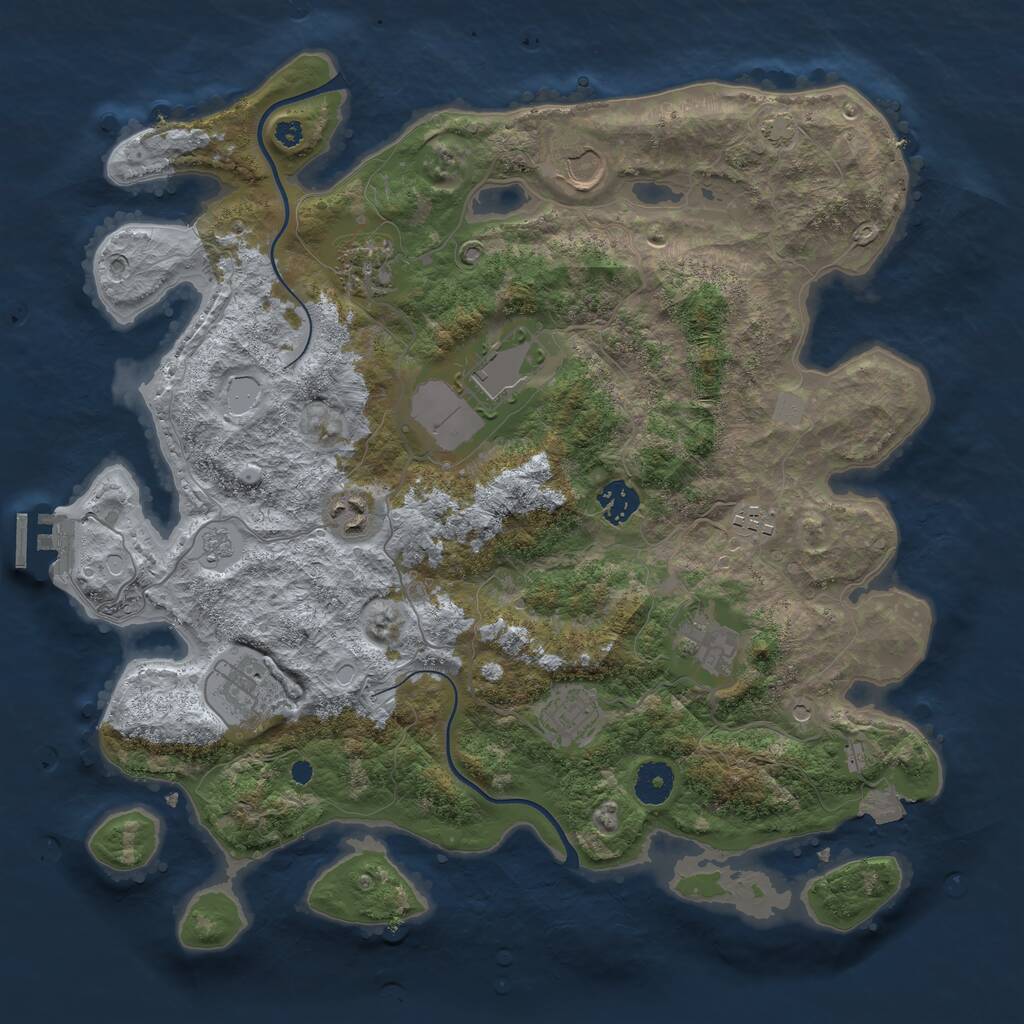 Rust Map: Procedural Map, Size: 3750, Seed: 8565276, 14 Monuments