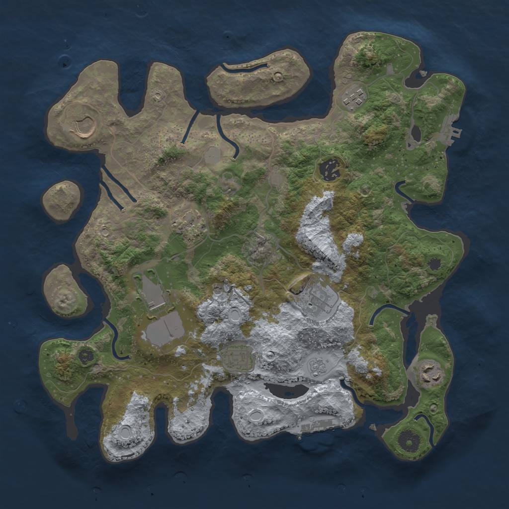 Rust Map: Procedural Map, Size: 3500, Seed: 1667059841, 15 Monuments