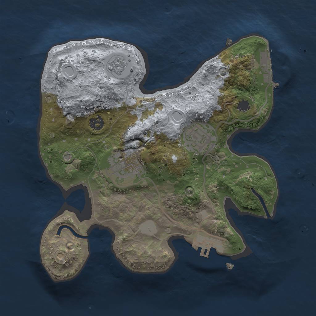 Rust Map: Procedural Map, Size: 2200, Seed: 2057414708, 8 Monuments