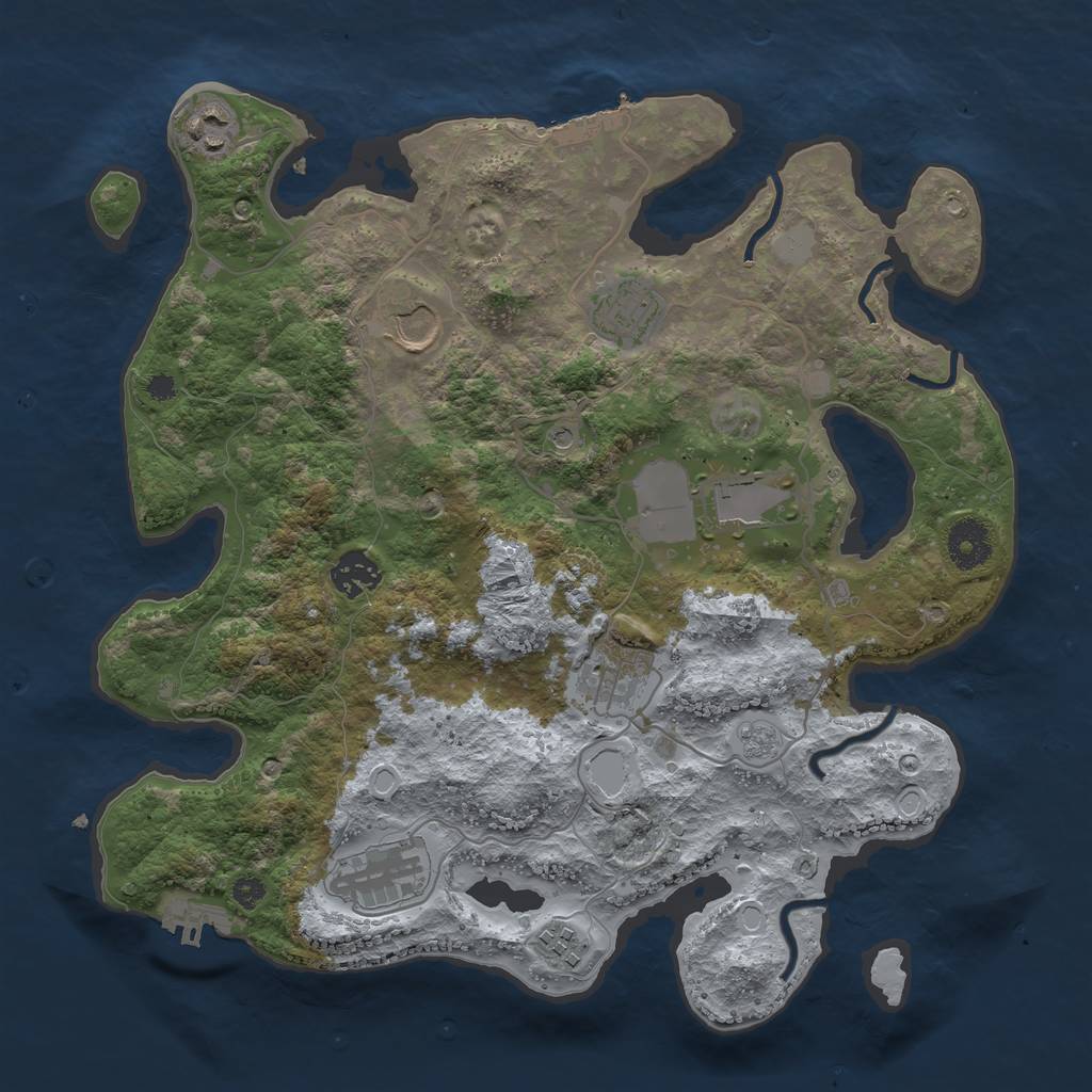 Rust Map: Procedural Map, Size: 3500, Seed: 537292981, 15 Monuments