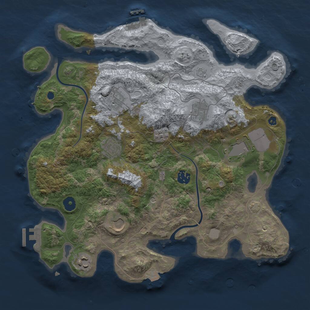 Rust Map: Procedural Map, Size: 3500, Seed: 859356173, 14 Monuments