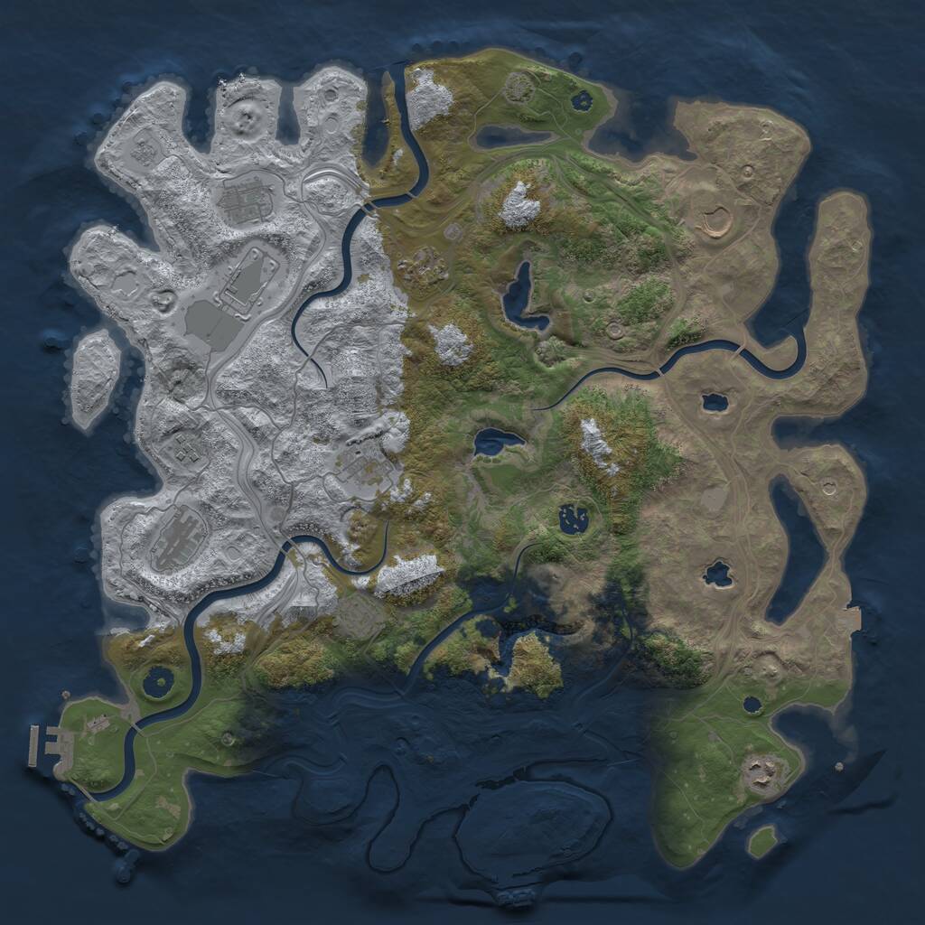 Rust Map: Procedural Map, Size: 4500, Seed: 1271728881, 16 Monuments