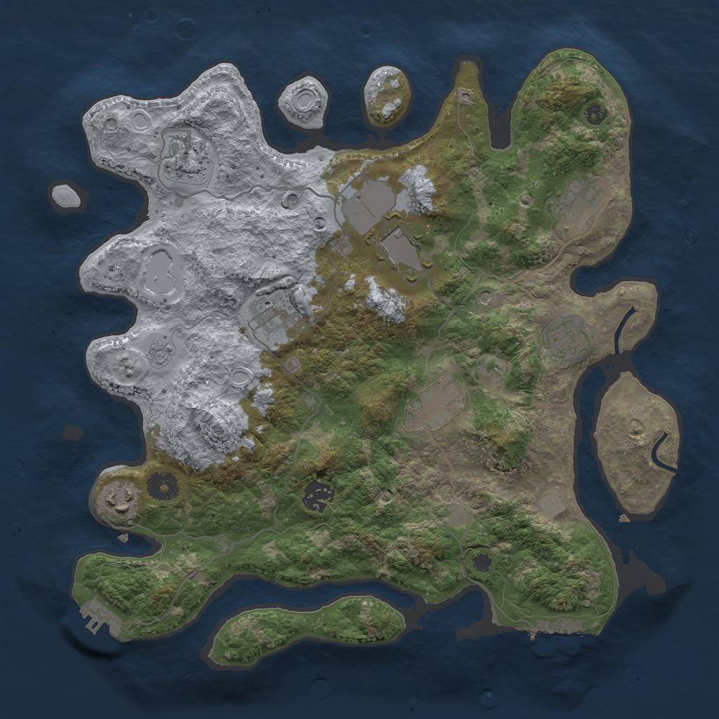 Rust Map: Procedural Map, Size: 3500, Seed: 978389887, 15 Monuments