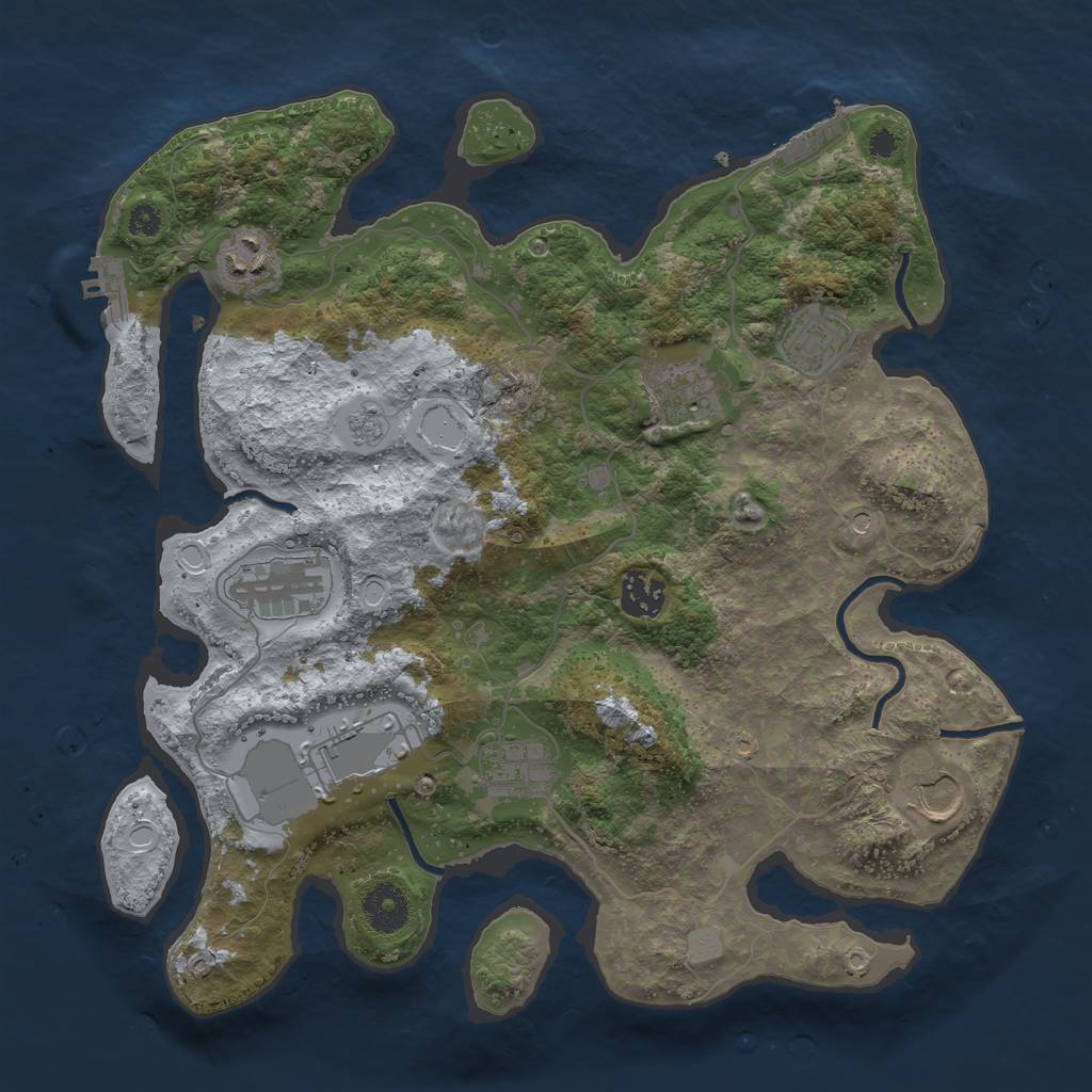 Rust Map: Procedural Map, Size: 3500, Seed: 6708997, 15 Monuments