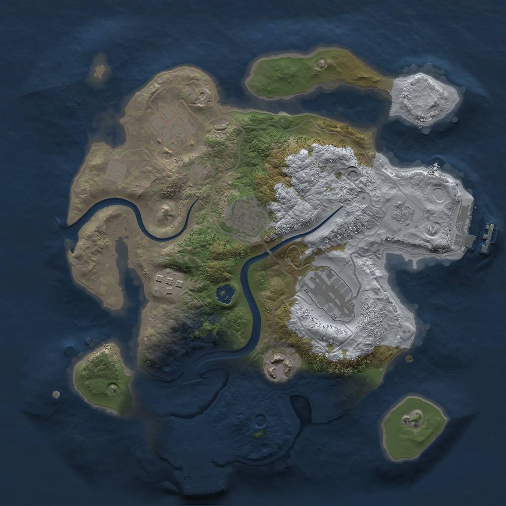 Rust Map: Procedural Map, Size: 2700, Seed: 296151657, 9 Monuments