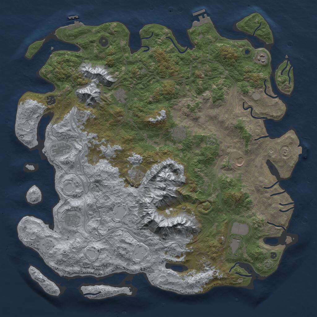 Rust Map: Procedural Map, Size: 5000, Seed: 13195705, 17 Monuments