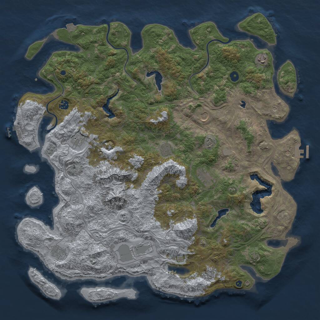 Rust Map: Procedural Map, Size: 5000, Seed: 13195705, 16 Monuments