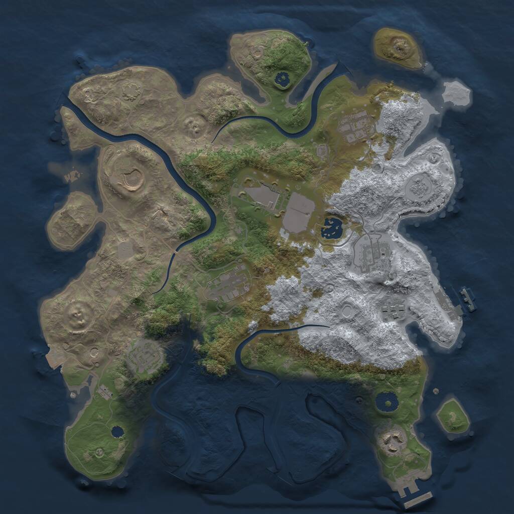 Rust Map: Procedural Map, Size: 3500, Seed: 1964107033, 15 Monuments