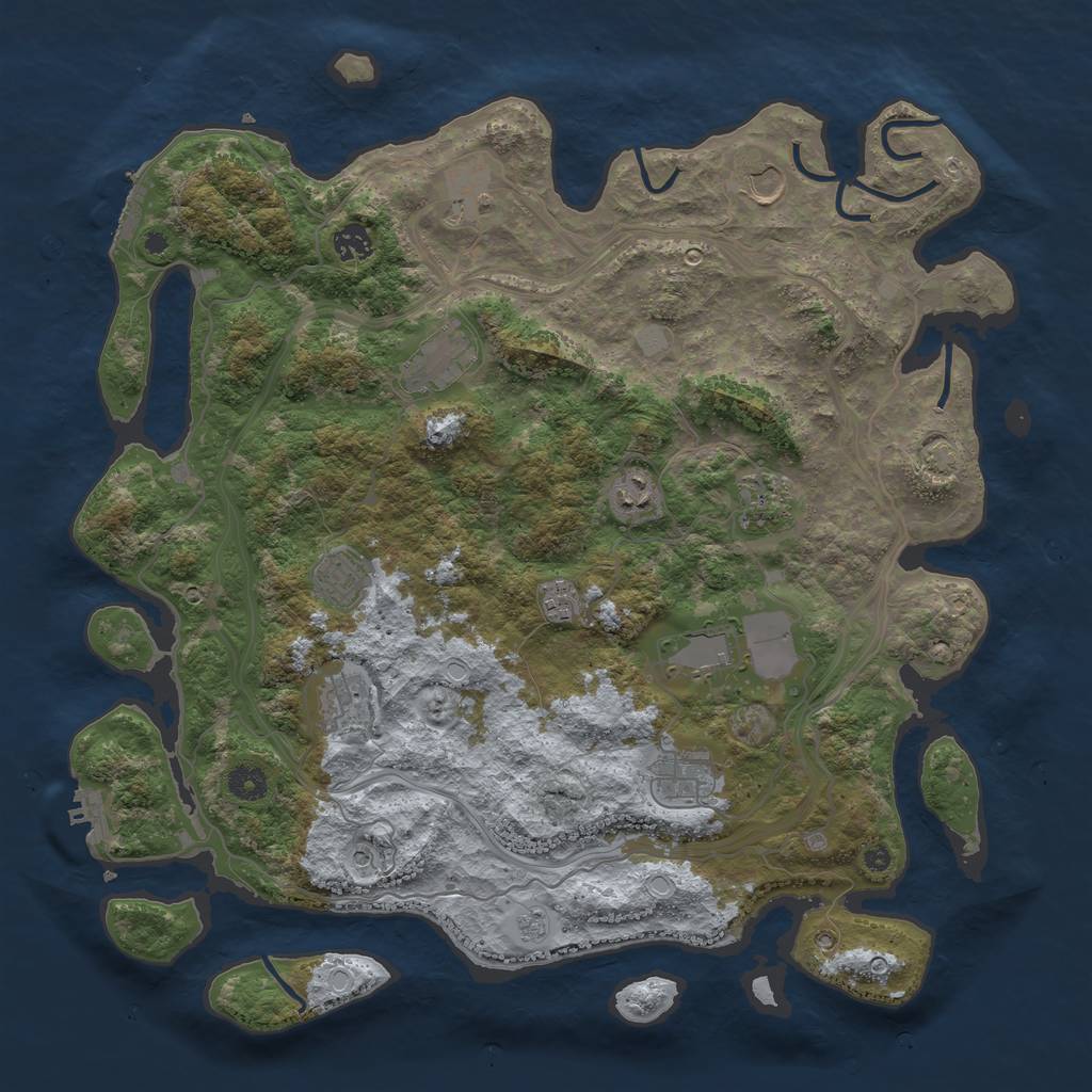 Rust Map: Procedural Map, Size: 4250, Seed: 439513544, 18 Monuments