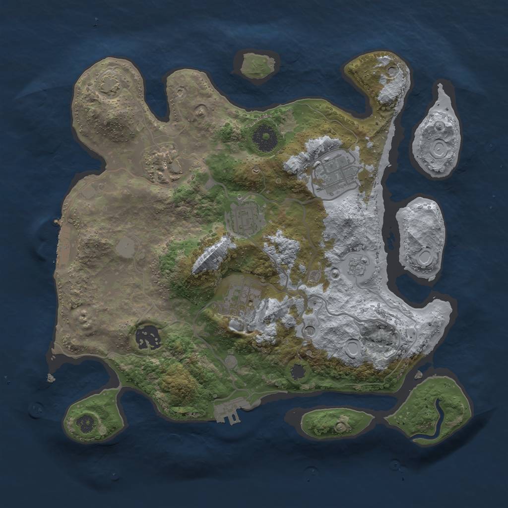 Rust Map: Procedural Map, Size: 3000, Seed: 4492, 12 Monuments