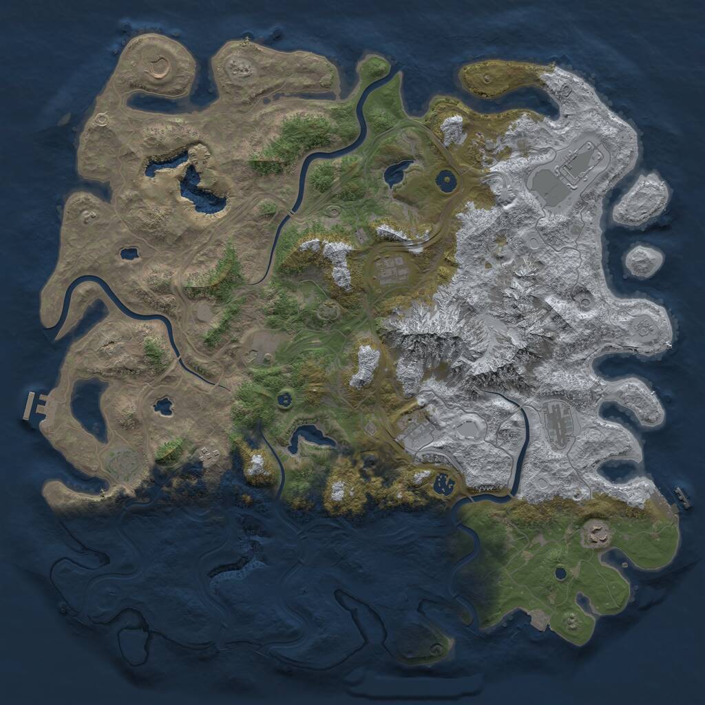 Rust Map: Procedural Map, Size: 5000, Seed: 1268194789, 17 Monuments