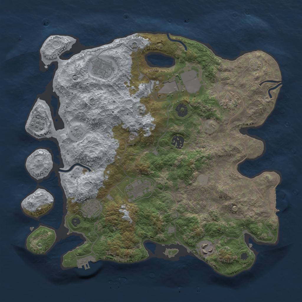 Rust Map: Procedural Map, Size: 3500, Seed: 800931039, 15 Monuments