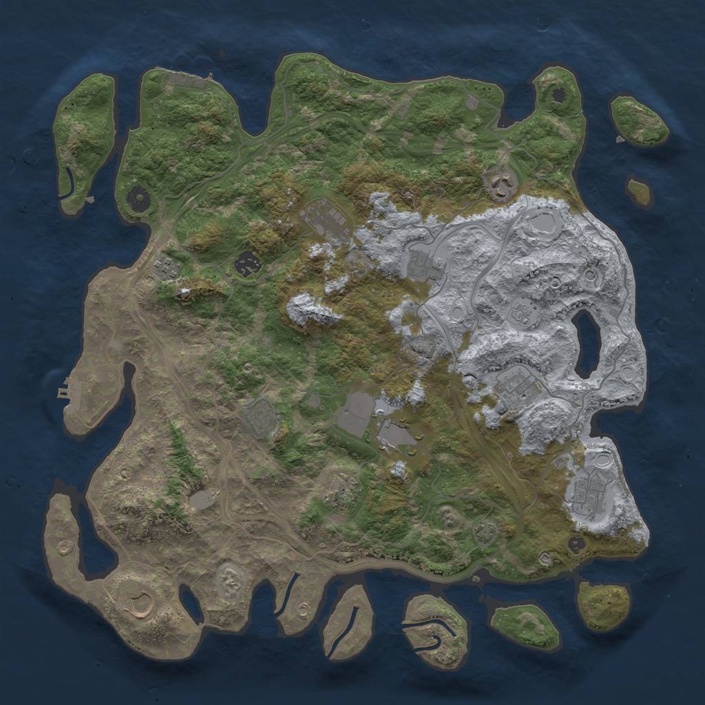 Rust Map: Procedural Map, Size: 4250, Seed: 1086200088, 19 Monuments