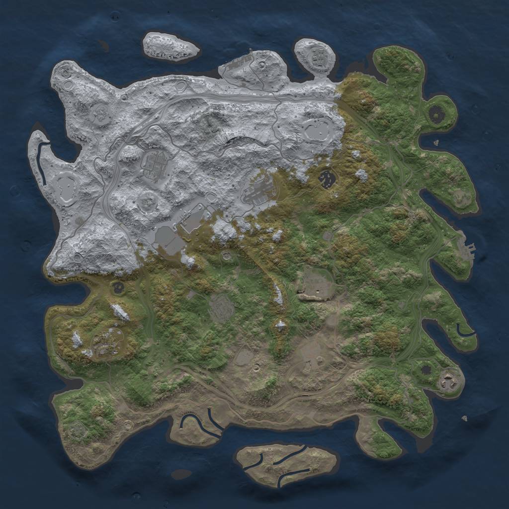 Rust Map: Procedural Map, Size: 4500, Seed: 5042023, 17 Monuments