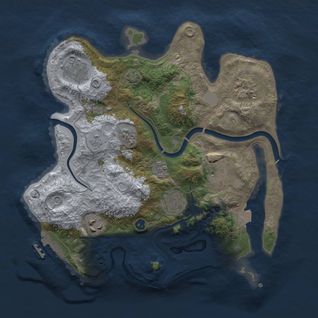 Rust Map: Procedural Map, Size: 3000, Seed: 1389505172, 11 Monuments