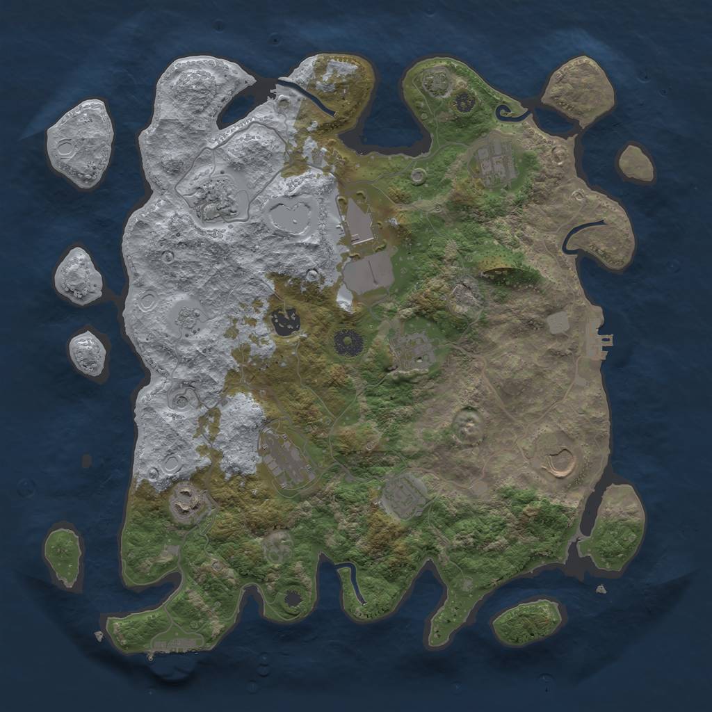 Rust Map: Procedural Map, Size: 3700, Seed: 4659, 16 Monuments