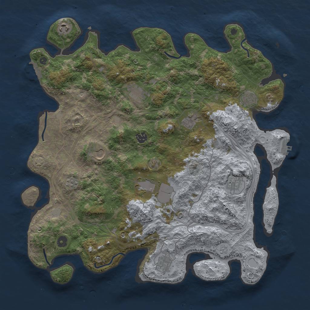Rust Map: Procedural Map, Size: 4250, Seed: 2929, 17 Monuments