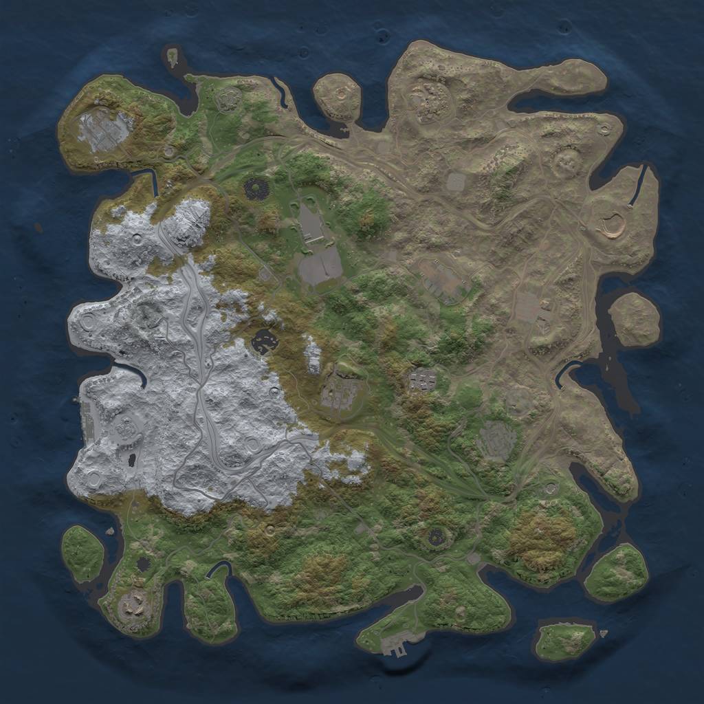 Rust Map: Procedural Map, Size: 4250, Seed: 1310339119, 18 Monuments