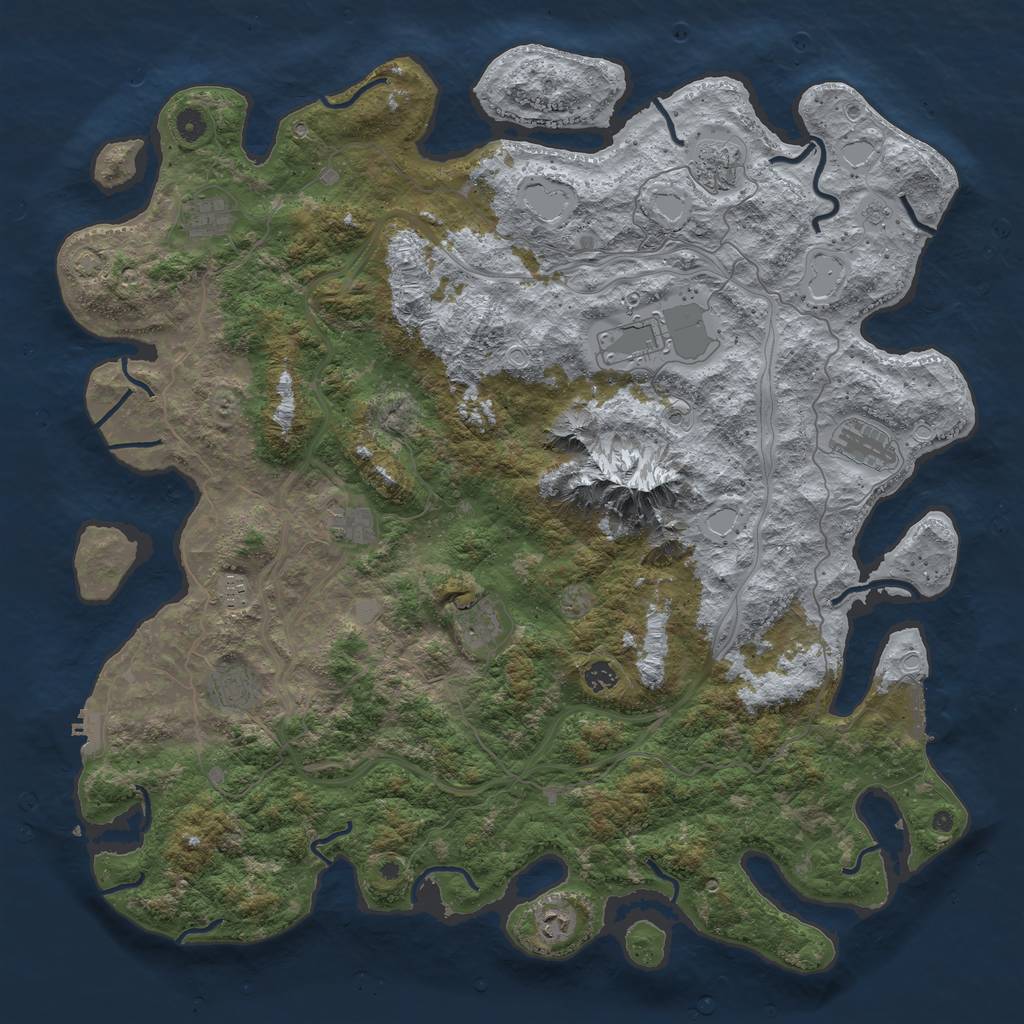 Rust Map: Procedural Map, Size: 5000, Seed: 6527, 17 Monuments