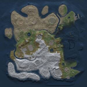 Thumbnail Rust Map: Procedural Map, Size: 3500, Seed: 1153027843, 14 Monuments