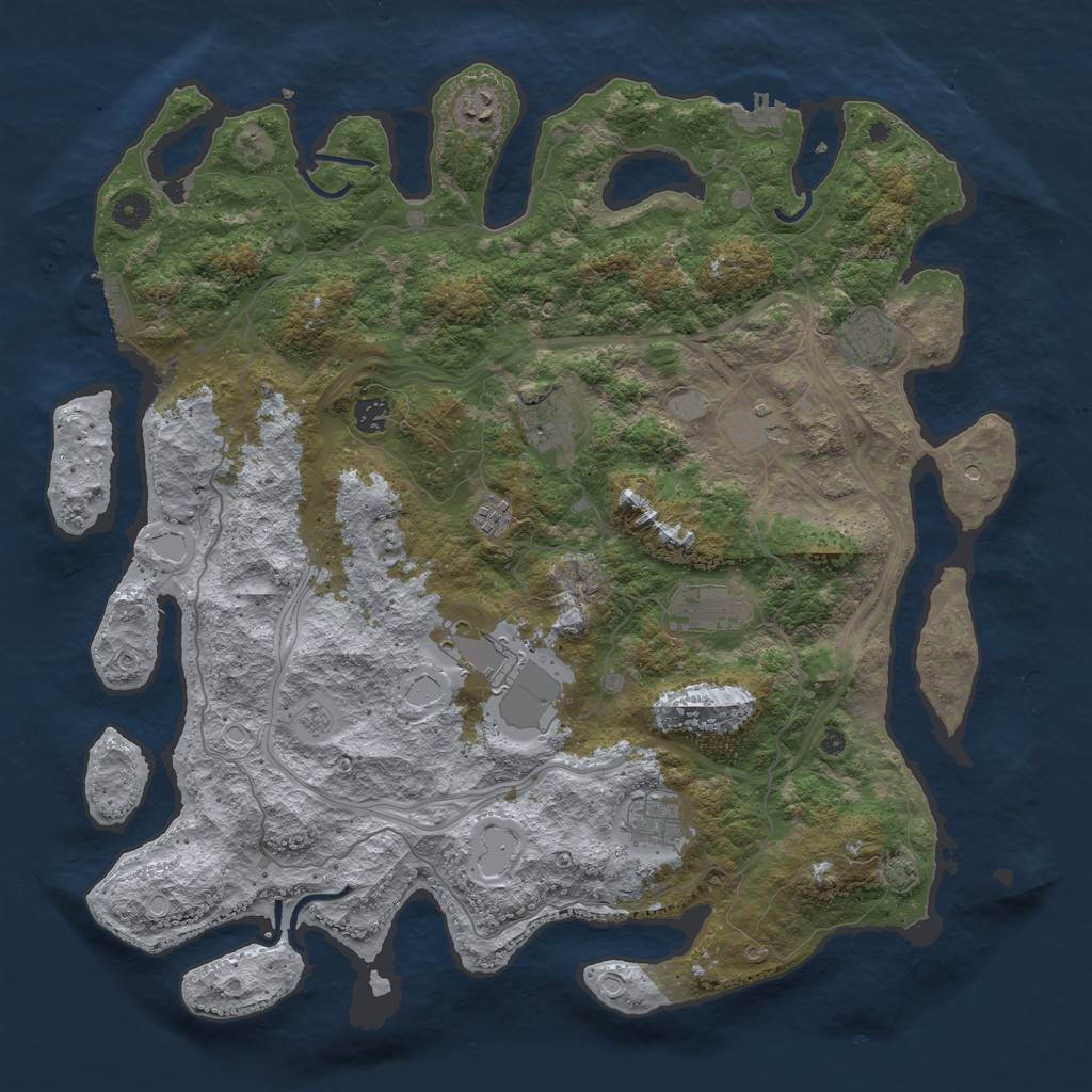 Rust Map: Procedural Map, Size: 4500, Seed: 2088011942, 16 Monuments