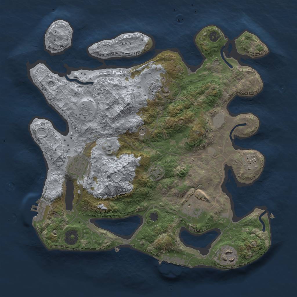 Rust Map: Procedural Map, Size: 3000, Seed: 1588641506, 12 Monuments