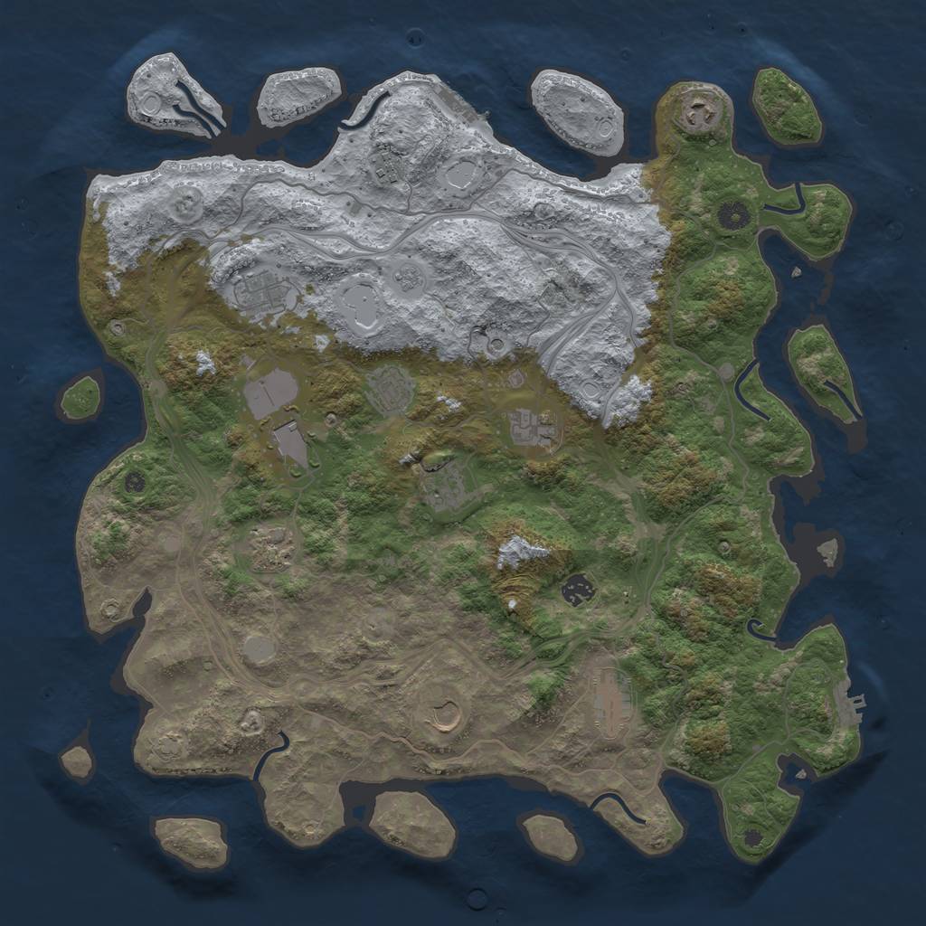 Rust Map: Procedural Map, Size: 4500, Seed: 25456585, 18 Monuments