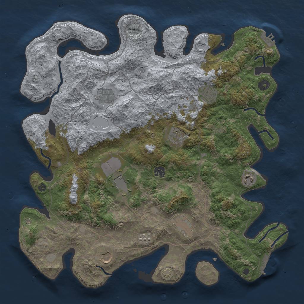 Rust Map: Procedural Map, Size: 4000, Seed: 8946160, 16 Monuments