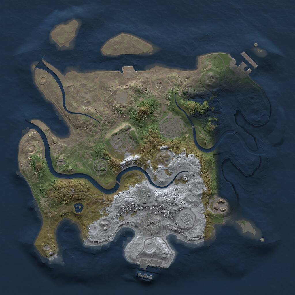 Rust Map: Procedural Map, Size: 3000, Seed: 96983142, 10 Monuments