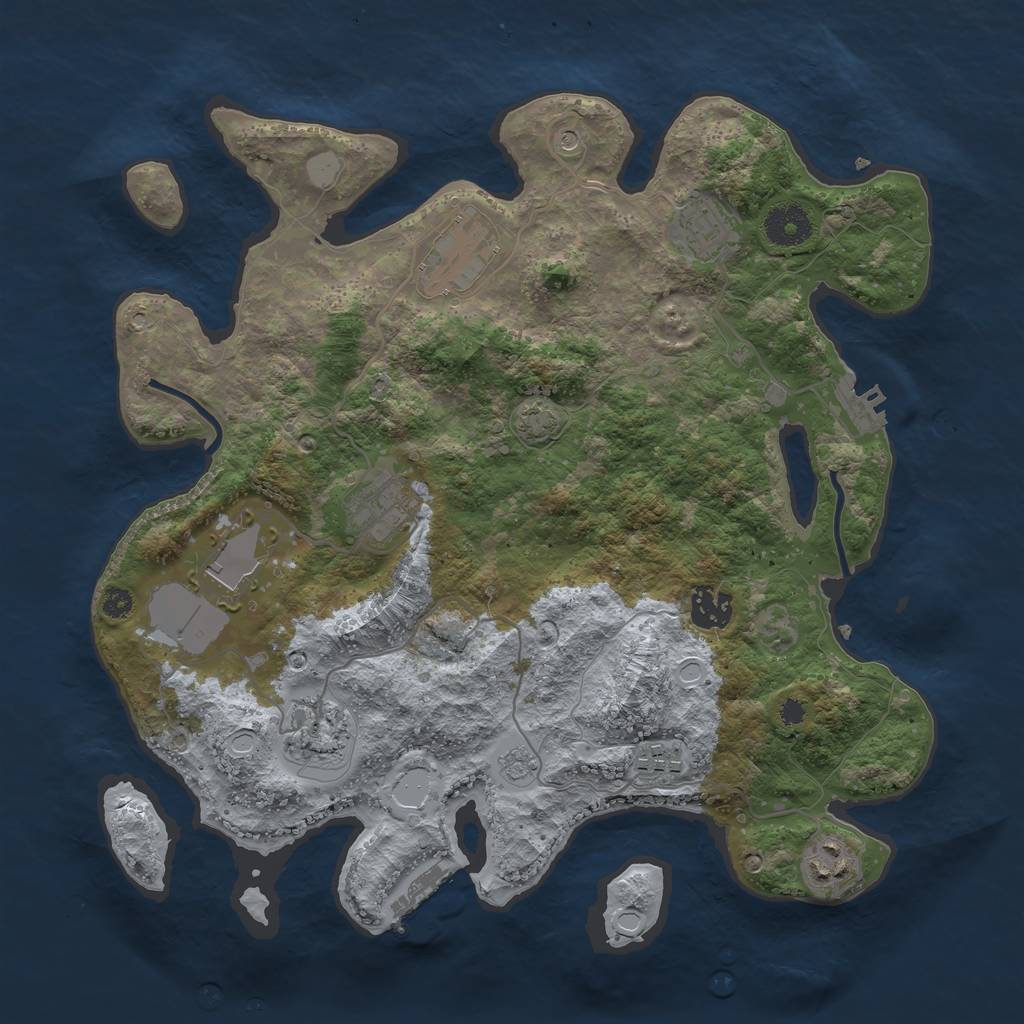 Rust Map: Procedural Map, Size: 3500, Seed: 187836925, 15 Monuments