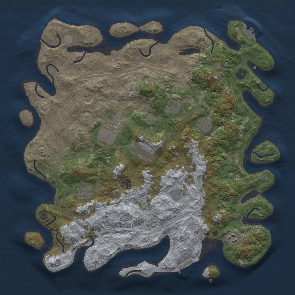 Rust Map: Procedural Map, Size: 4250, Seed: 432141775, 17 Monuments