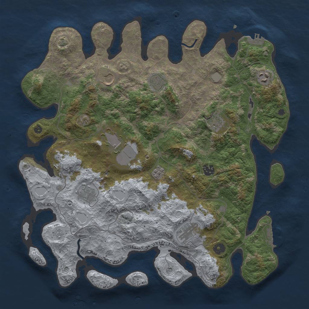 Rust Map: Procedural Map, Size: 4000, Seed: 252, 16 Monuments