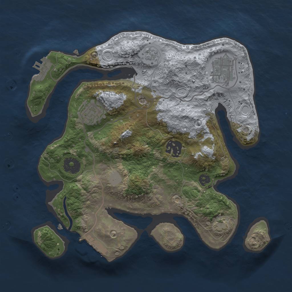 Rust Map: Procedural Map, Size: 2600, Seed: 117472720, 10 Monuments