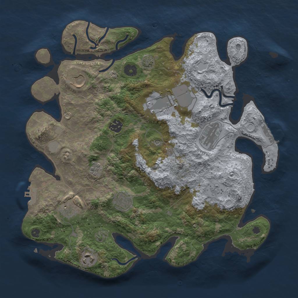 Rust Map: Procedural Map, Size: 3500, Seed: 156798745, 15 Monuments