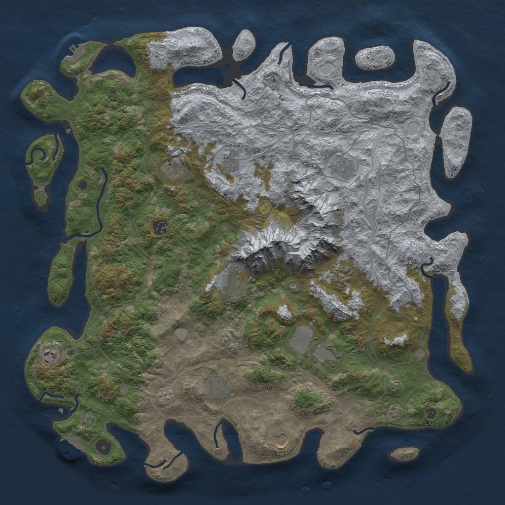 Rust Map: Procedural Map, Size: 5000, Seed: 1190280, 18 Monuments