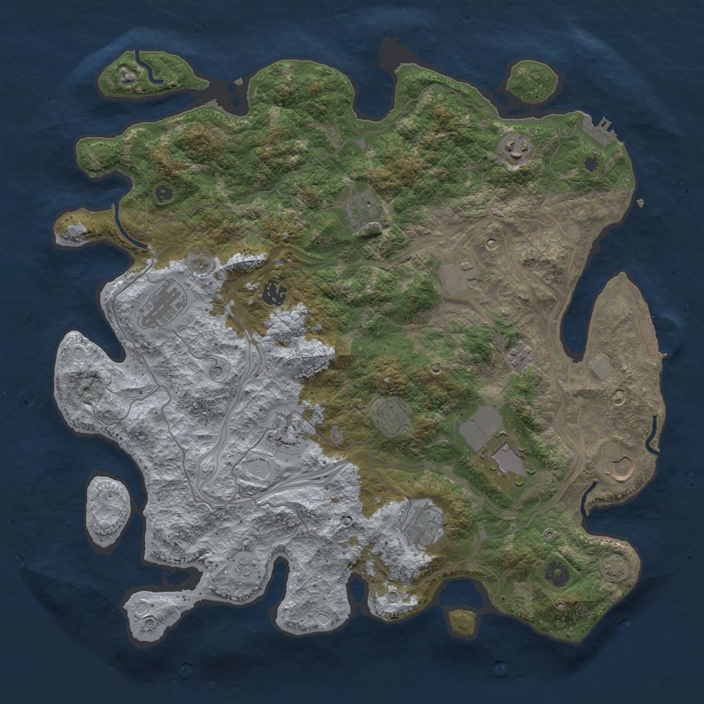 Rust Map: Procedural Map, Size: 4250, Seed: 1334844567, 18 Monuments