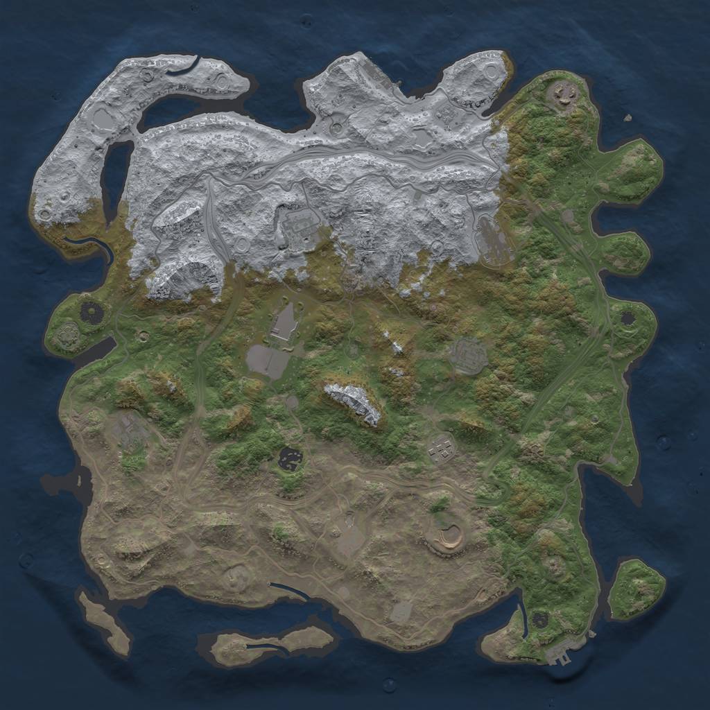 Rust Map: Procedural Map, Size: 4500, Seed: 424200, 17 Monuments